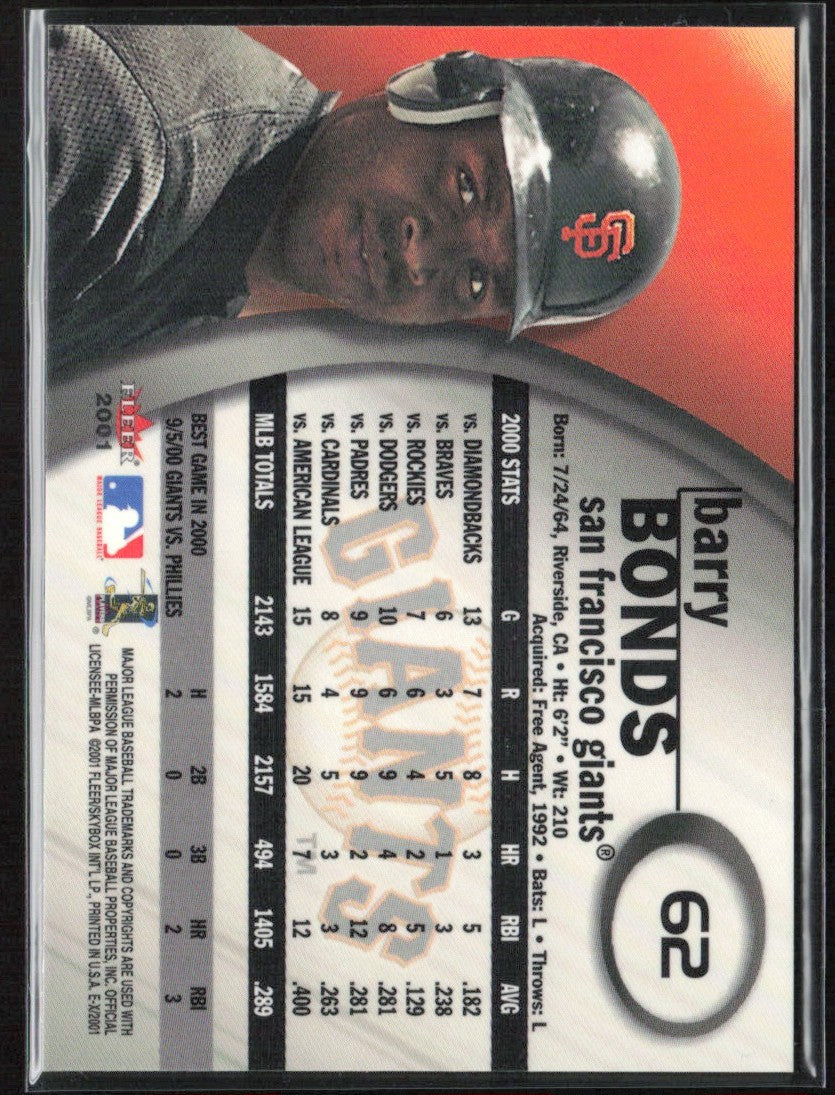 Barry Bonds 2001 Fleer E-X #62 San Francisco Giants