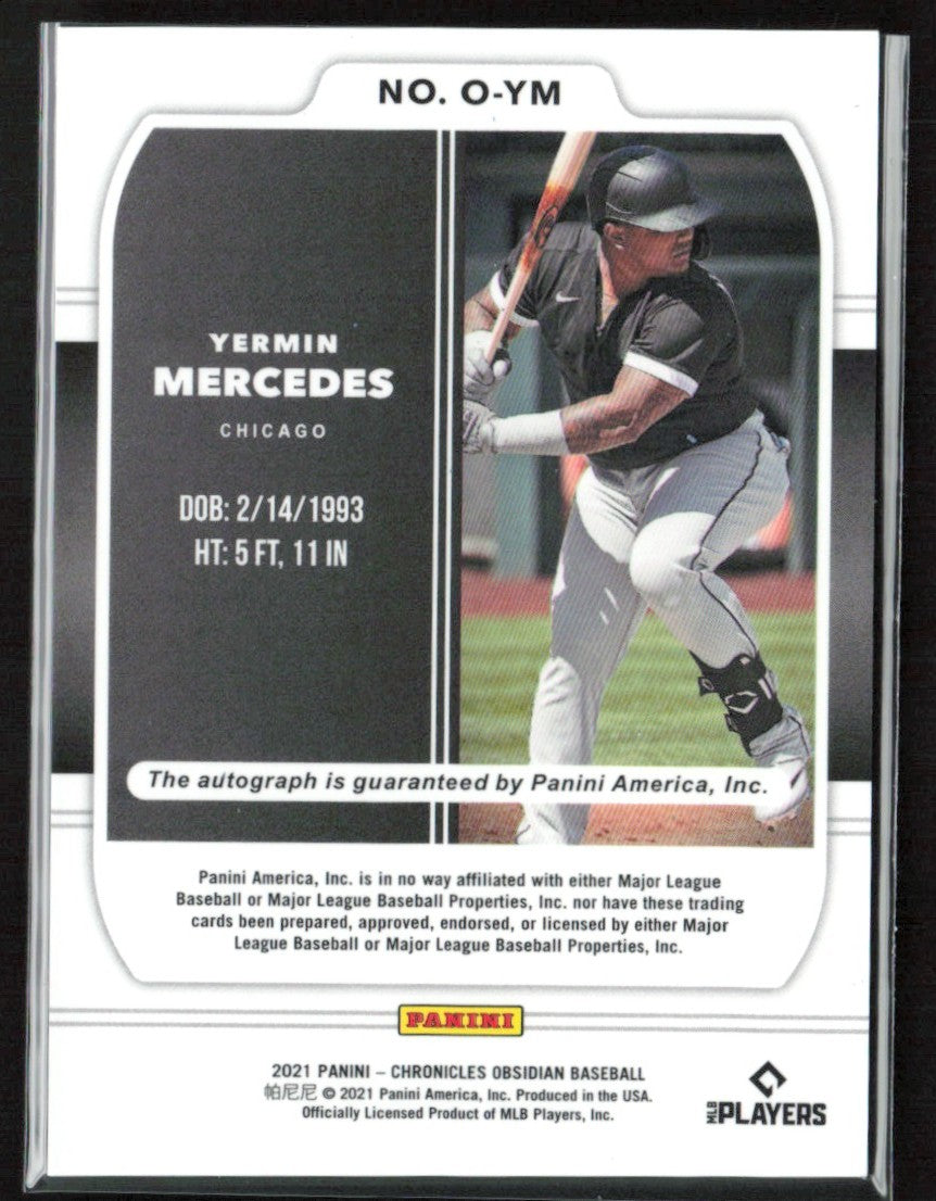 Yermin Mercedes 2021 Panini Chronicles Obsidian AUTO #O-YM Chicago White Sox