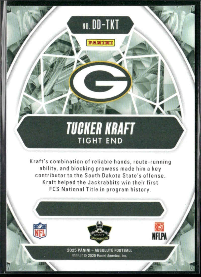 Tucker Kraft 2025 Panini Absolute Draft Diamonds #DD-TKT Green Bay Packers