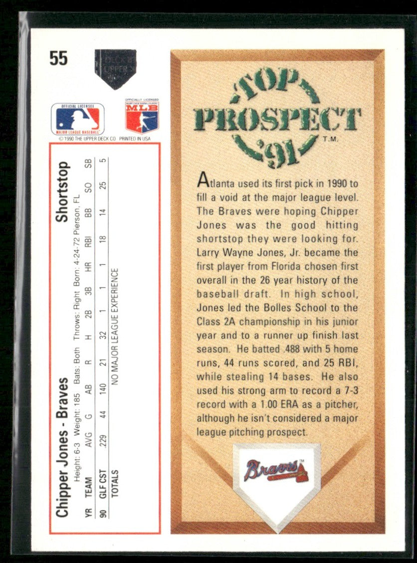 Chipper Jones 1991 Upper Deck RC #55 Atlanta Braves