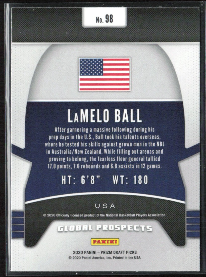 LaMelo Ball 2020 Panini Prizm Draft Picks Global Prospects RC #98