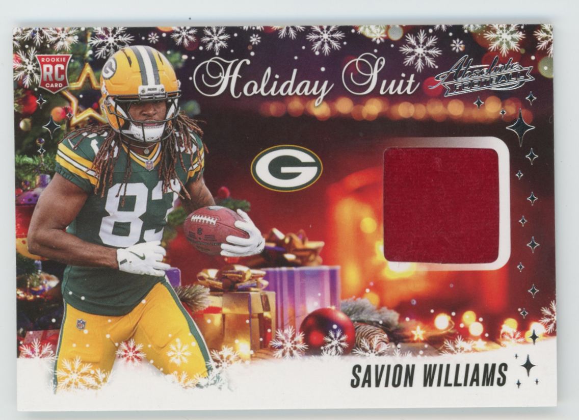 Savion Williams 2025 Panini Absolute Holiday RC Suit #HS-SWS Green Bay Packers