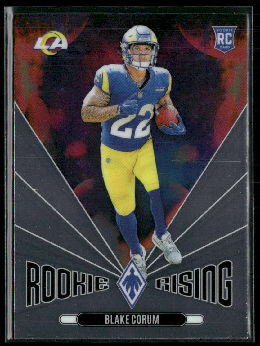 Blake Corum 2024 Panini Phoenix Rookie Rising RC #RR-BCM Los Angeles Rams