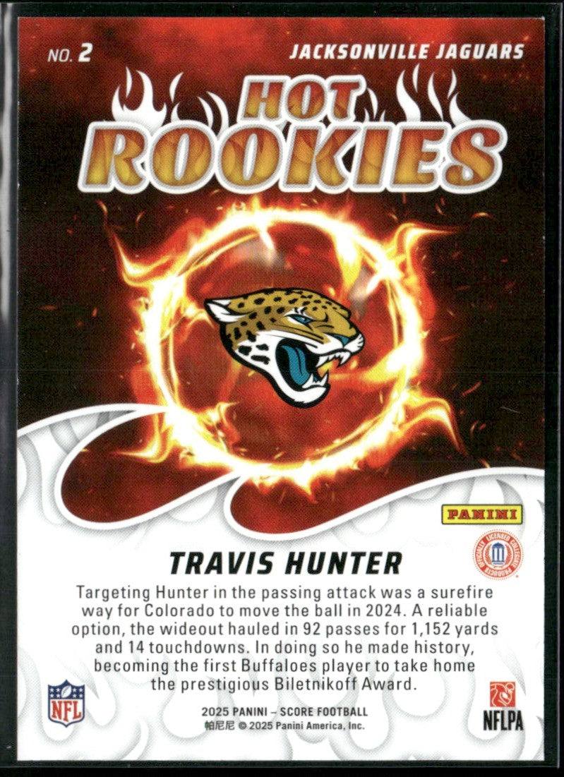 Travis Hunter 2025 Score Hot Rookies RC #2 Jacksonville Jaguars