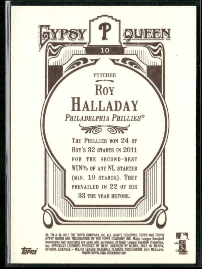 Roy Halladay 2012 Topps Gypsy Queen #10 Philadelphia Phillies
