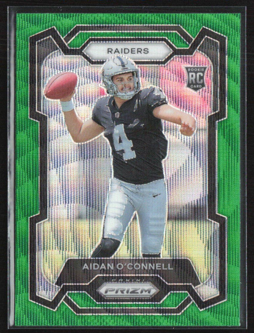 Aidan O'Connell 2023 Panini Prizm Green Wave RC #360 Las Vegas Raiders