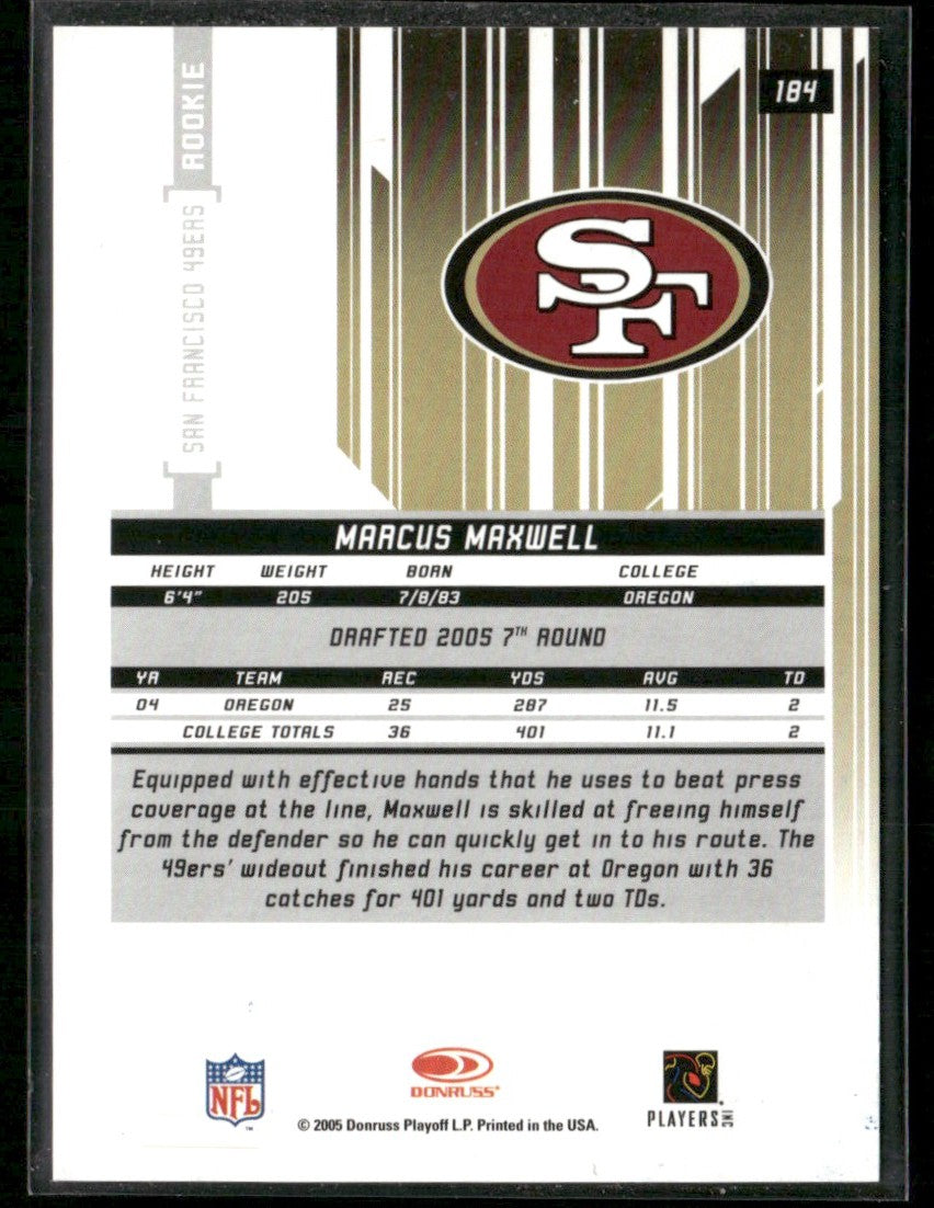 Marcus Maxwell 2005 Leaf Rookies & Stars Longevity Sapphire /199 #184