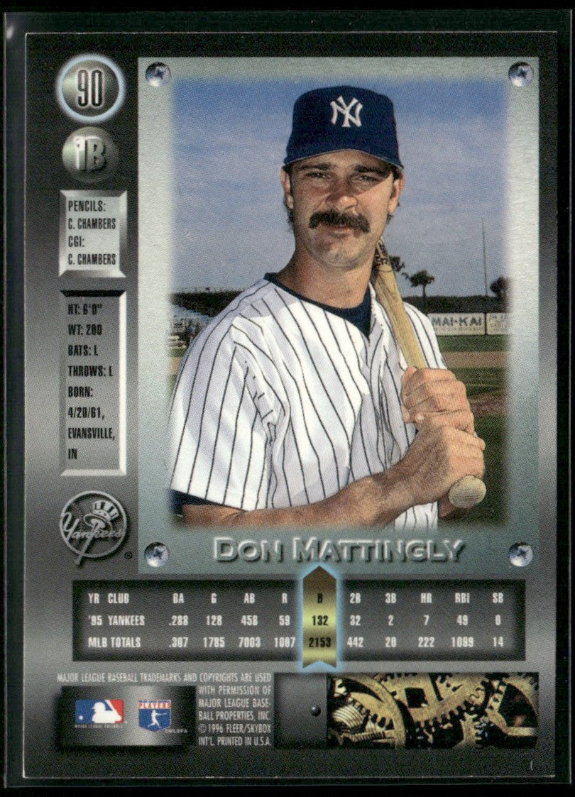 Don Mattingly 1996 Metal Universe Platinum #90 New York Yankees