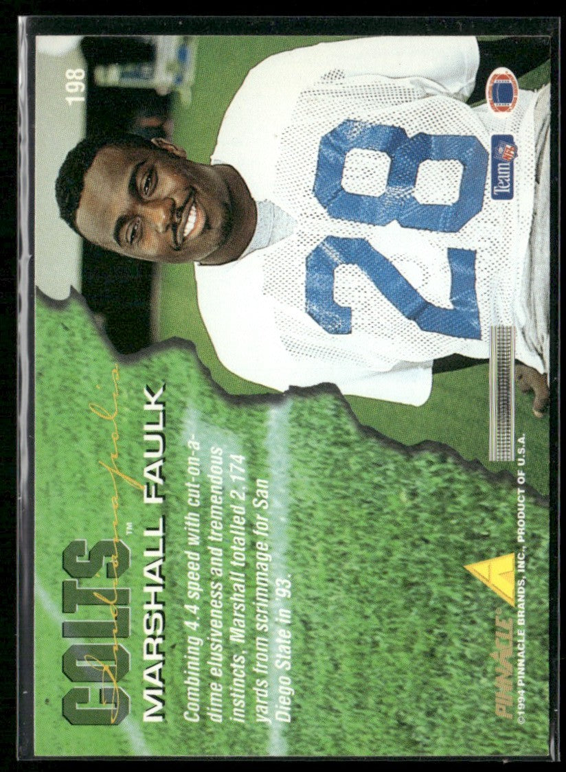 Marshall Faulk 1994 Pinnacle RC #198 Indianapolis Colts