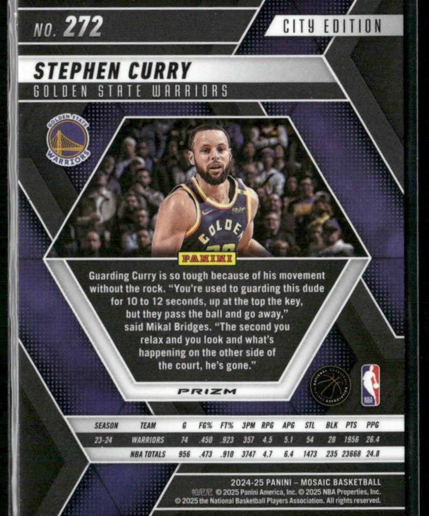 Stephen Curry 2024 Panini Mosaic City Edition Silver #272 Golden State Warriors