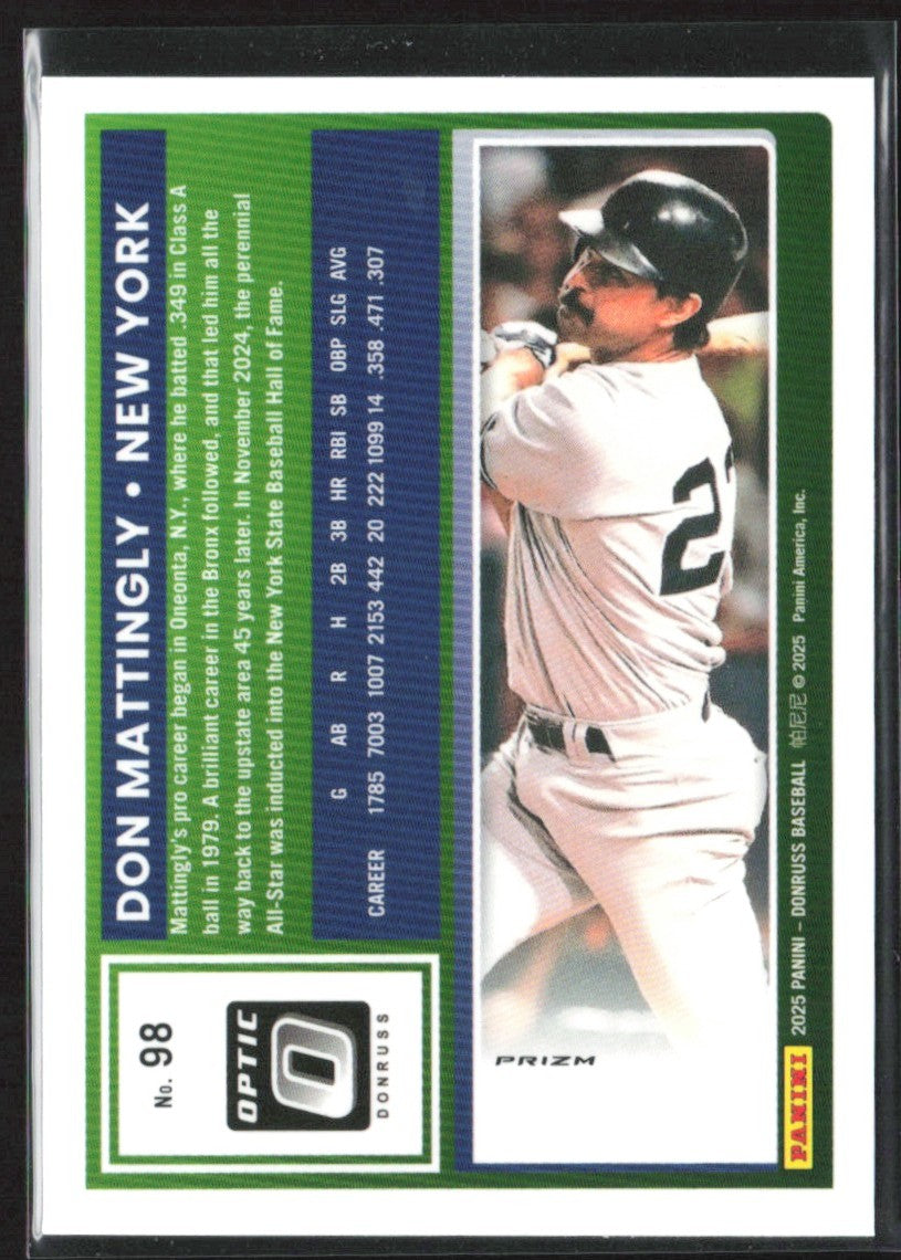 Don Mattingly 2025 Donruss Optic Circles #98 New York Yankees