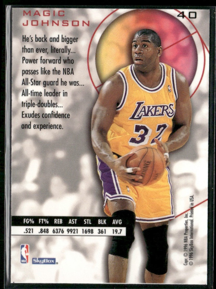 Earvin Johnson 1996 SkyBox EXD #40 Los Angeles Lakers