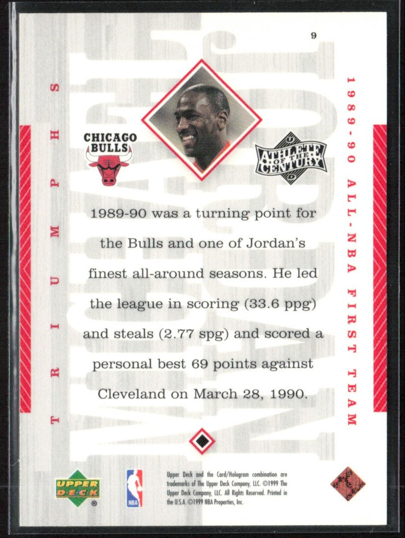 Michael Jordan 1999 Upper Deck Athlete of the Century #9 Chicago Bulls