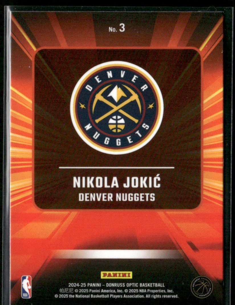 Nikola Jokic 2024 Donruss Optic Express Lane #3 Denver Nuggets