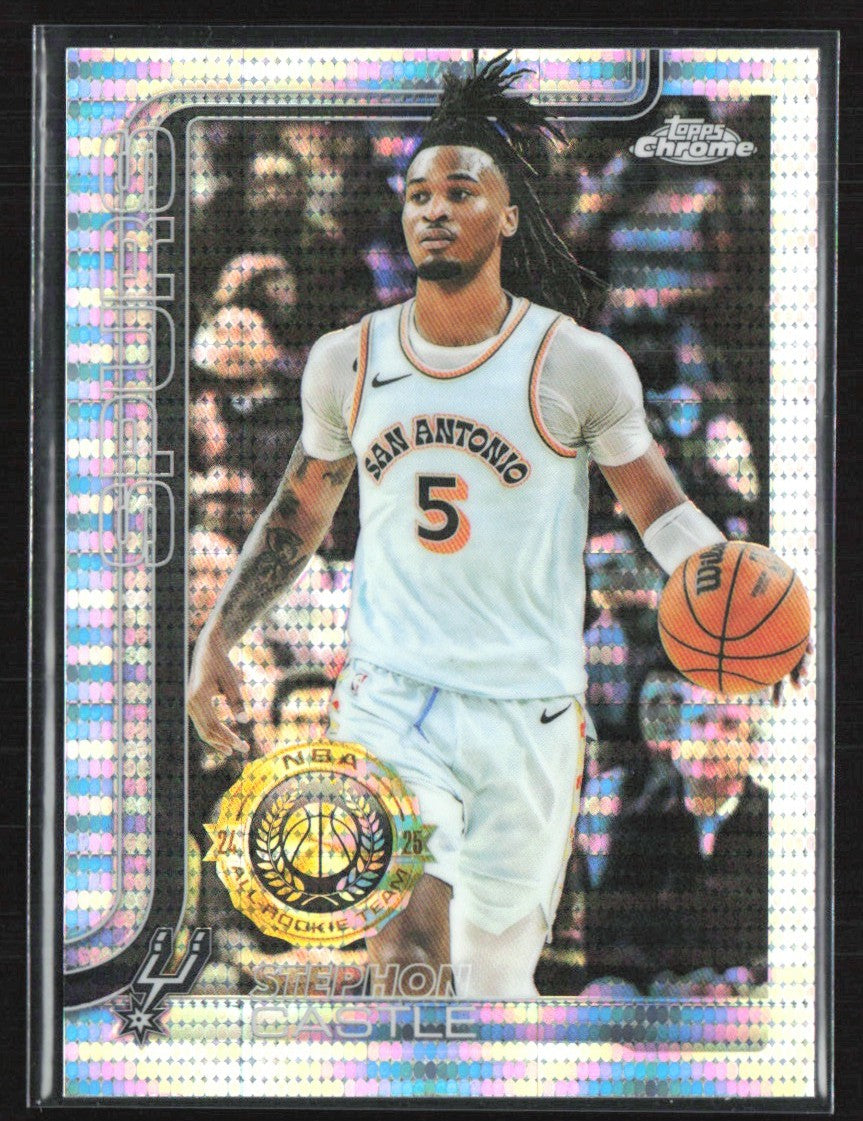 Stephon Castle 2025 Topps Chrome Pulsar Refractor #228 San Antonio Spurs