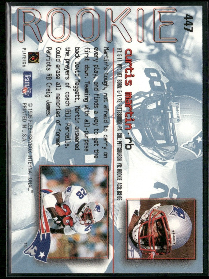Curtis Martin 1995 Fleer Ultra Extra RC #447 New England Patriots