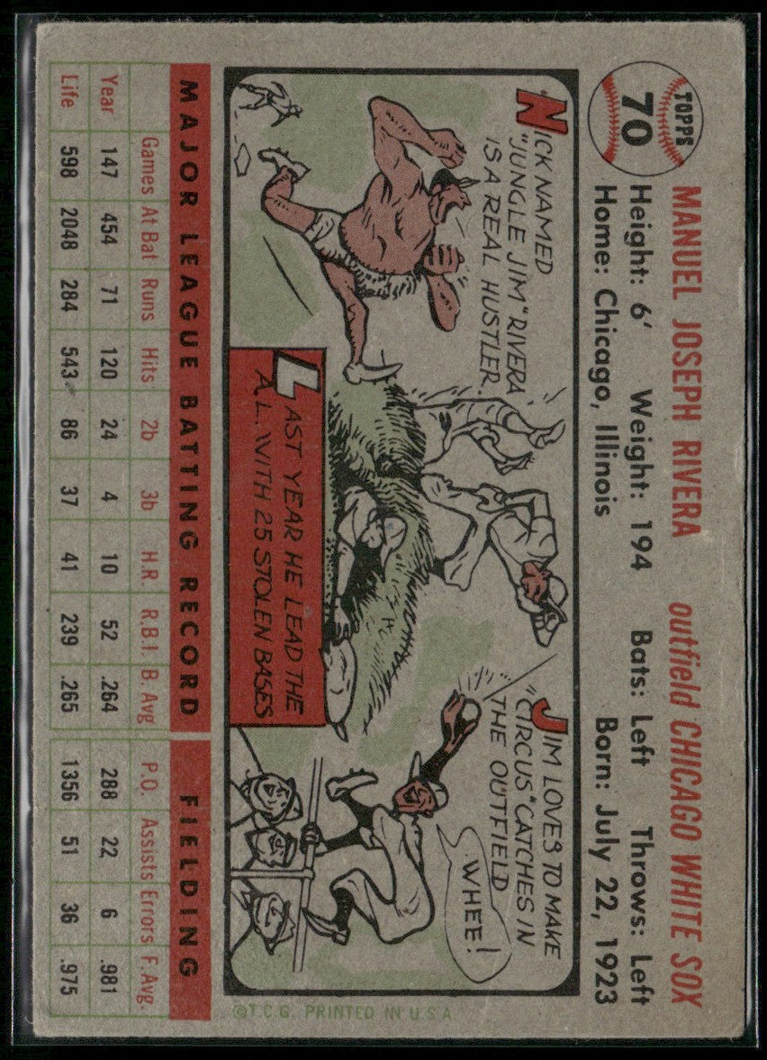 Jim Rivera 1956 Topps #70 Chicago White Sox