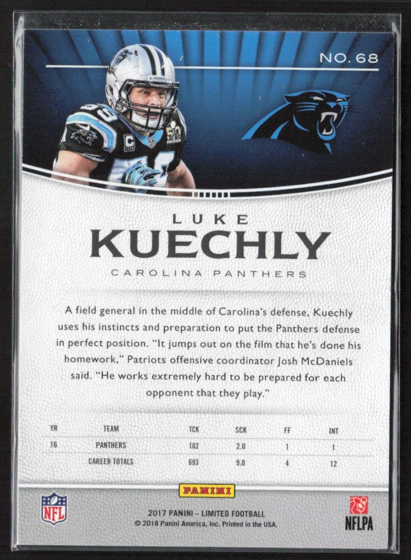 Luke Kuechly 2017 Panini Limited #68 Carolina Panthers