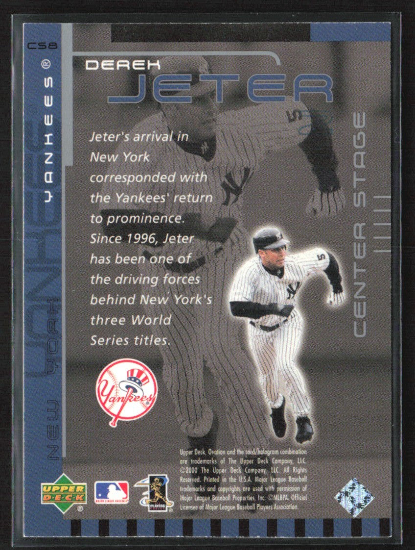 Derek Jeter 2000 Upper Deck Ovation Center Stage Silver #CS8 New York Yankees