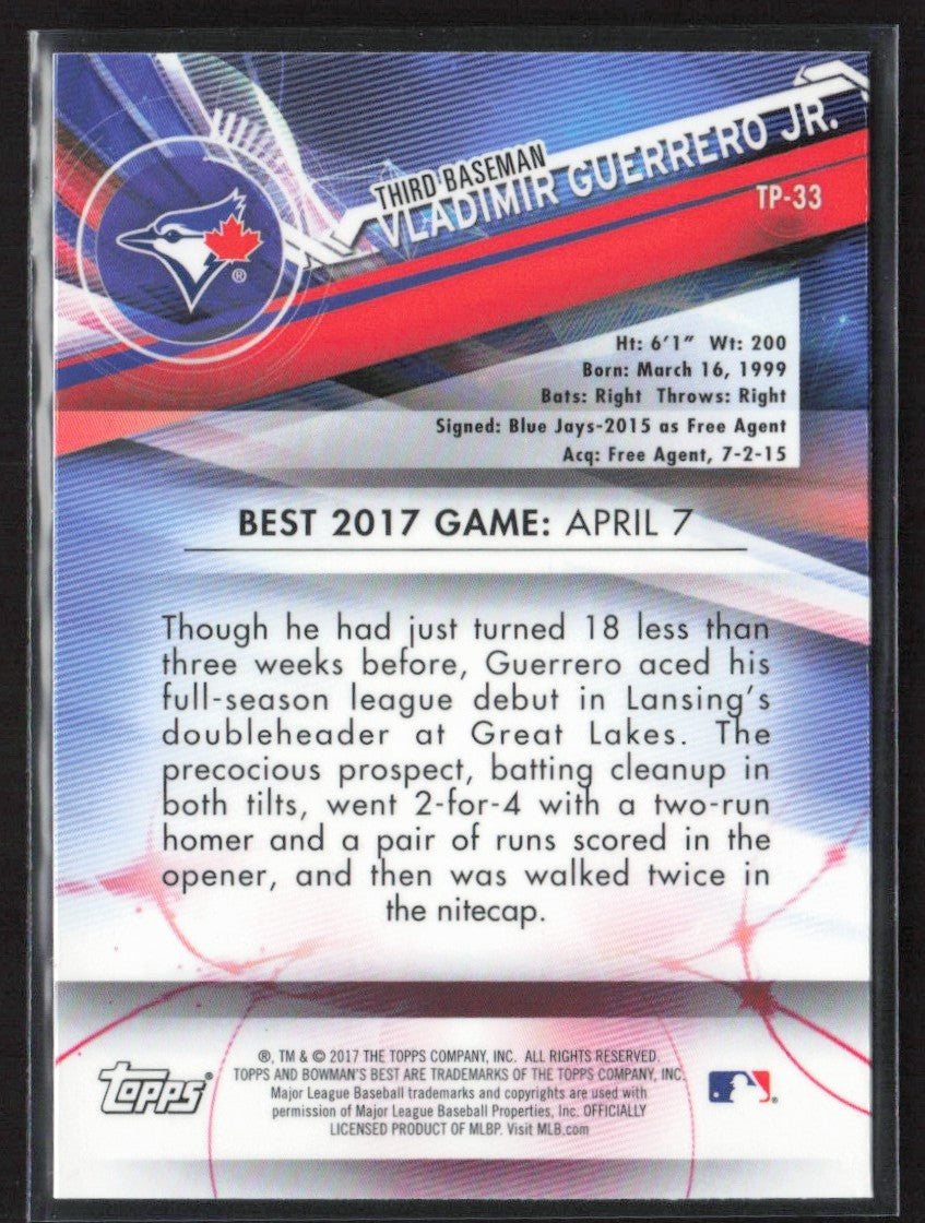 Vladimir Guerrero Jr. 2017 Bowman's Best Top Prospects #TP-33 Toronto Blue Jays