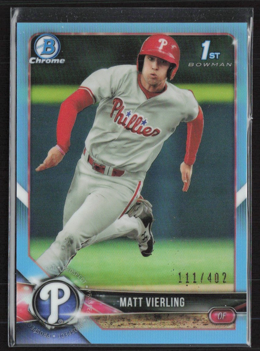 Matt Vierling 2018 Bowman Draft Chrome 1st Sky Blue Refractor /402 #BDC-2