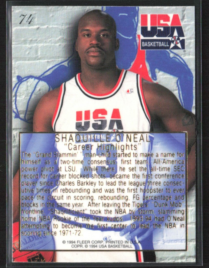 Shaquille O'Neal 1994 Flair USA Basketball #74 Orlando Magic