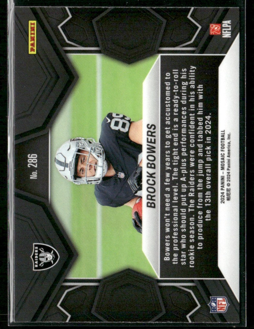 Brock Bowers 2024 Panini Mosaic RC #286 Las Vegas Raiders