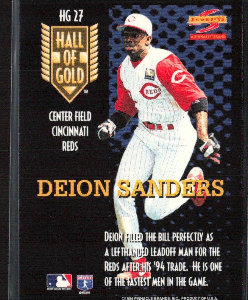 Deion Sanders 1995 Score Hall of Gold #HG27 Cincinnati Reds