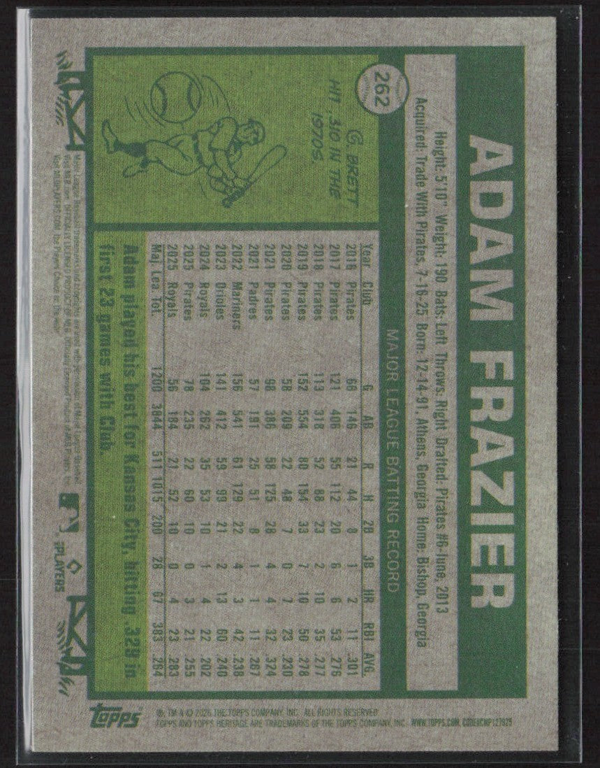Adam Frazier 2026 Topps Heritage Chrome Pink Sparkle Refractor #262