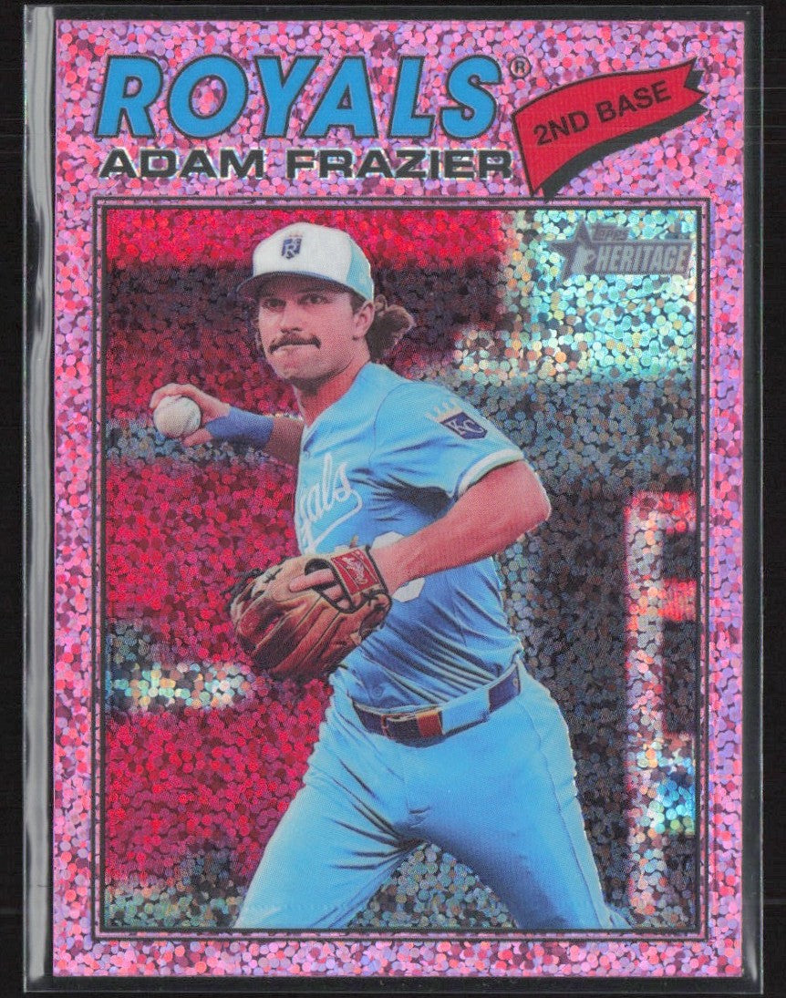 Adam Frazier 2026 Topps Heritage Chrome Pink Sparkle Refractor #262