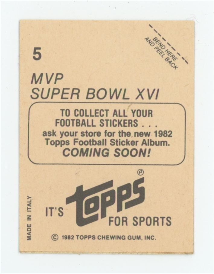 Joe Montana 1982 Topps Stickers #5 San Francisco 49ers