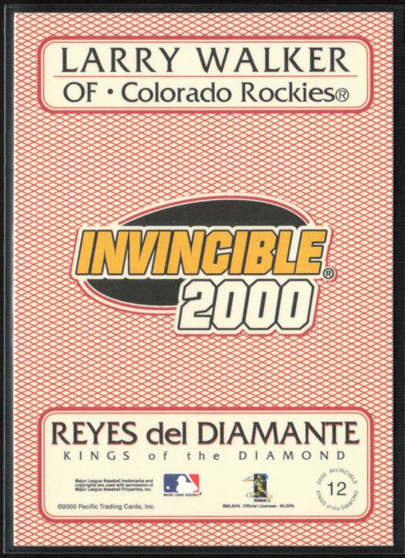 Larry Walker 2000 Pacific Invincible Kings of the Diamond #12 Colorado Rockies