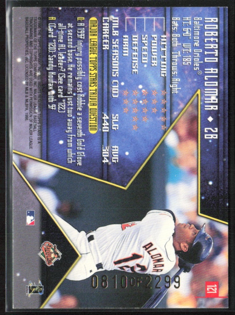 Roberto Alomar 1998 Topps Stars Gold /2299 #121 Baltimore Orioles