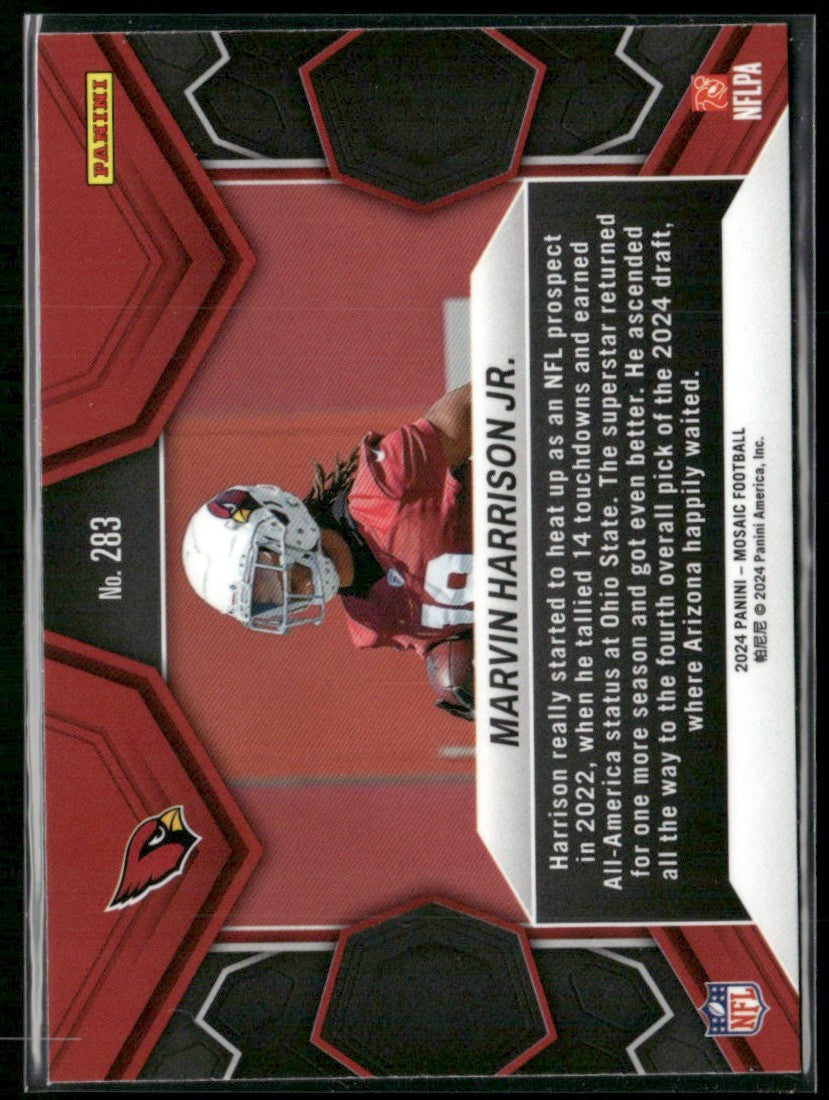 Marvin Harrison Jr. 2024 Panini Mosaic NFL Debut RC #283 Arizona Cardinals