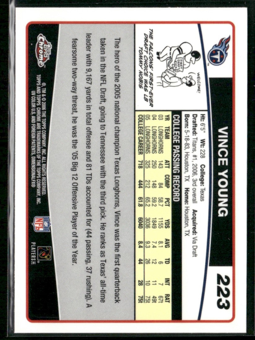 Vince Young 2006 Topps Chrome RC #223 Tennessee Titans