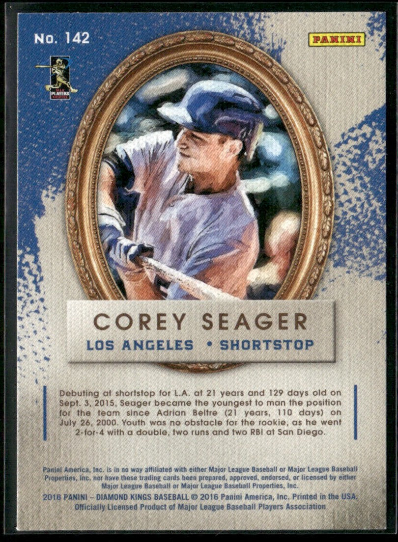 Corey Seager 2016 Panini Diamond Kings RC #142 Los Angeles Dodgers