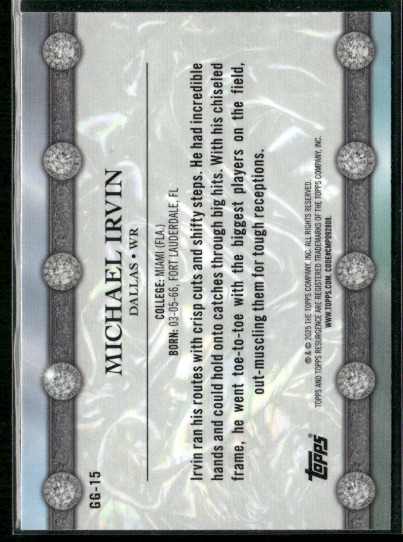 Michael Irvin 2024 Topps Resurgence Glimmer and Gleam #GG-15 Dallas Cowboys