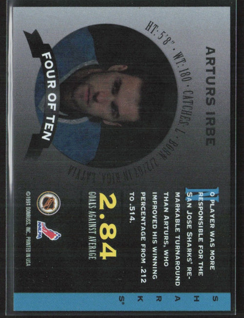 Arturs Irbe 1994 Donruss Masked Marvels #4 San Jose Sharks