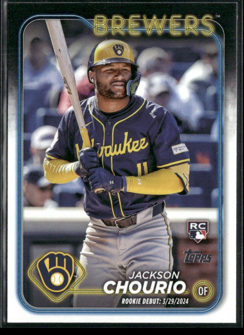 Jackson Chourio 2024 Topps Update Royal Blue RC #US155 Milwaukee Brewers