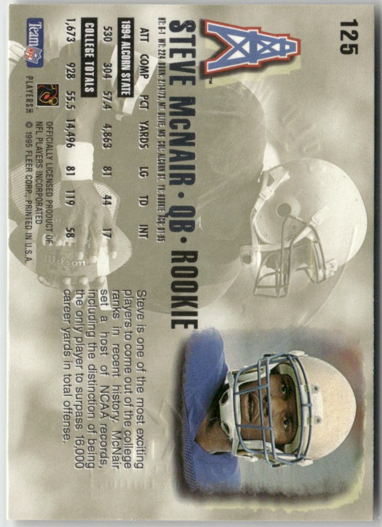 Steve McNair 1995 Fleer Ultra Gold Medallion #125 Houston Oilers