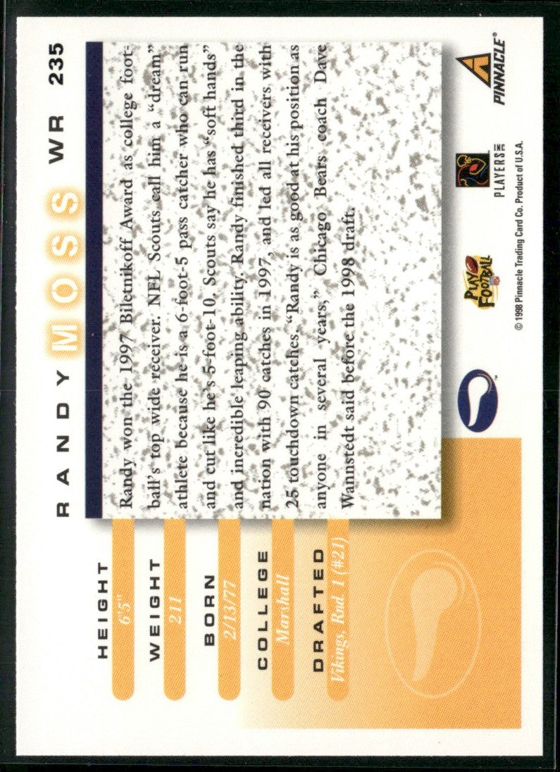 Randy Moss 1998 Score RC #235 Minnesota Vikings