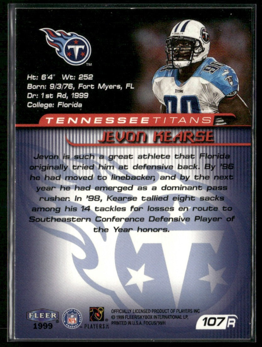 Jevon Kearse 1999 Fleer Focus RC #107R Tennessee Titans