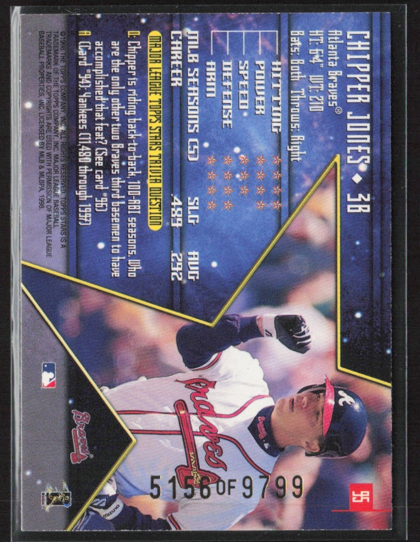 Chipper Jones 1998 Topps Stars Bronze /9799 #95 Atlanta Braves