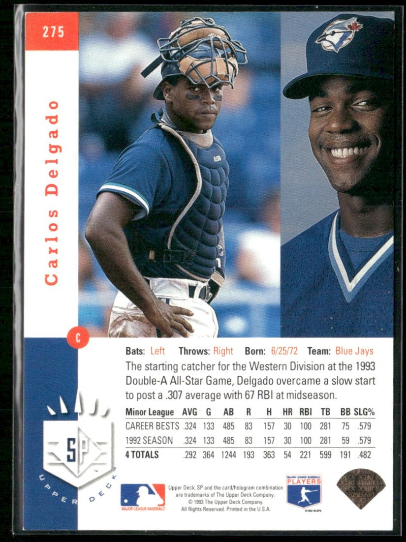 Carlos Delgado 1993 Upper Deck SP Premier Prospects #275 Toronto Blue Jays
