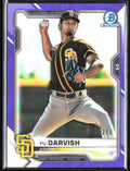 Yu Darvish 2021 Bowman Chrome Purple Refractor /250 #16 San Diego Padres