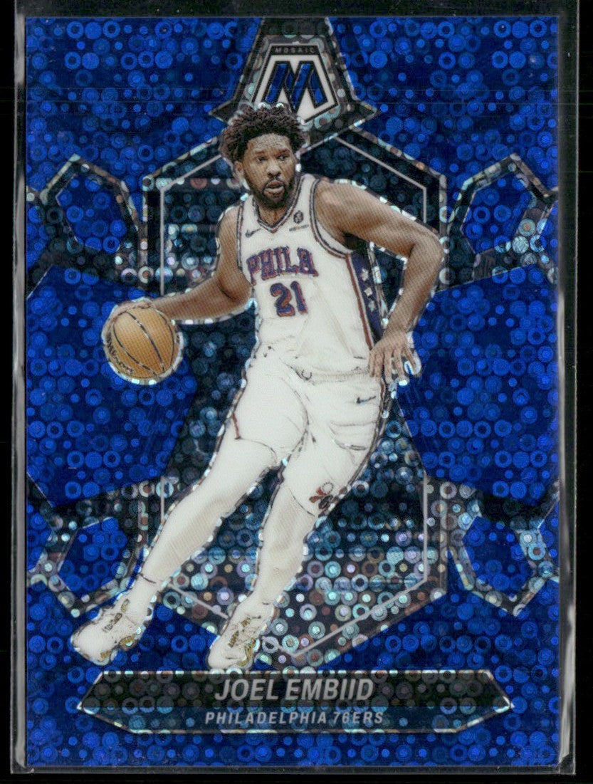Joel Embiid 2023 Panini Mosaic Fast Break Blue /85 #170 Philadelphia 76ers