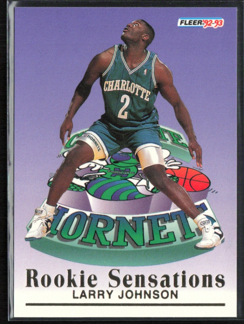 Larry Johnson 1992 Fleer Rookie Sensations #5 Charlotte Hornets