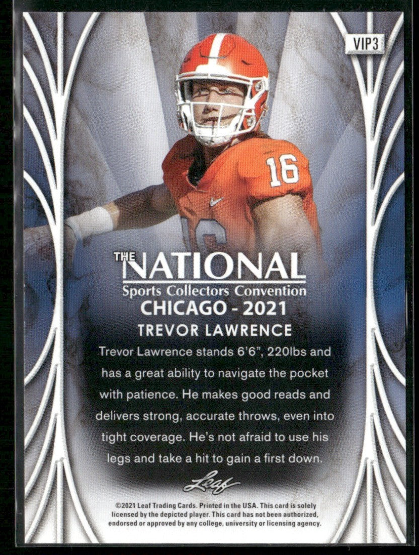 Trevor Lawrence 2021 Leaf VIP The National Sports Collectors Convention #VIP3