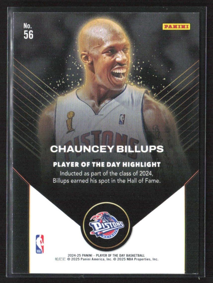 Chauncey Billups 2024 Panini Player of the Day #56 Detroit Pistons