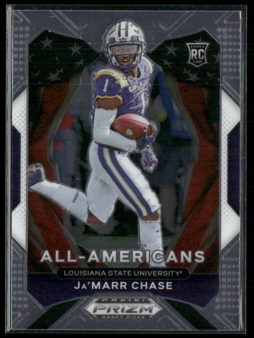 Ja'Marr Chase 2021 Panini Prizm Draft Picks All-Americans RC #185 LSU Tigers